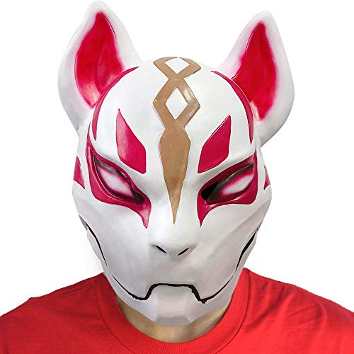 Halloween Fox Drift Mask Cosplay Costume Latex Adult Youth Fortnite Full Head Helmet