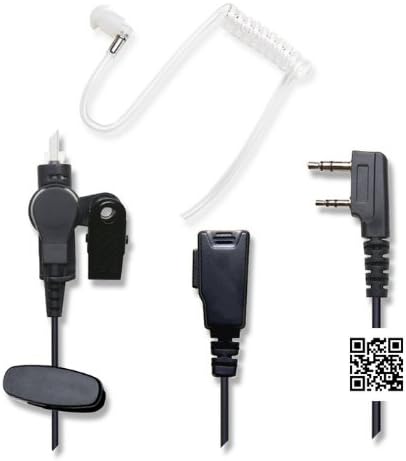 Hypario® High quality advanced 2-pin Covert Acoustic Tube Earpiece Headset for Kenwood Wouxun Baofeng Two Way Radio 2pin