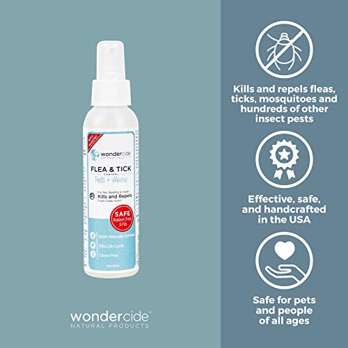 Wondercide Flea and Tick and Mosquito Control Spray for Cats Dogs and Home - Cedar - 4 oz