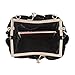 Emour Women Satin Rose Rhinestone Pure Color Handbag Evening Bags Wedding Handbags Carved Handle (Black)