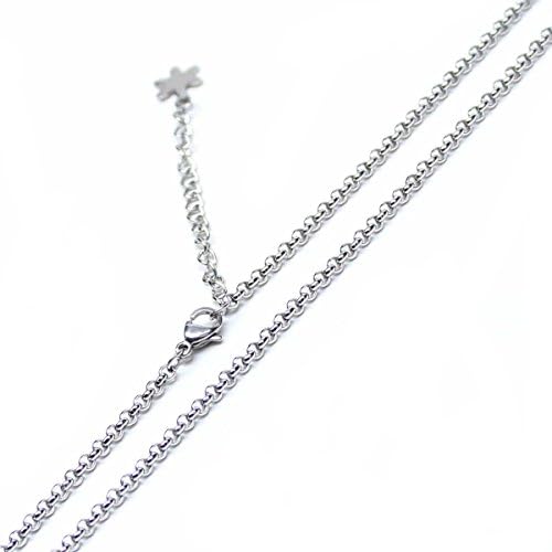Wholesale 6PCS Stainless Steel Rolo Cable Necklace Chains Link Bulk chain for Jewelry Making (22"+2"(2.0MM))