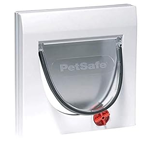 PetSafe Staywell 4 Way Locking Classic Cat Flap, Easy Install, Durable, Pet Door for Cats – (Tunnel Included), White