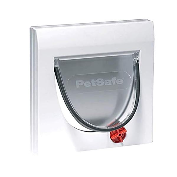 PetSafe Staywell 4 Way Locking Classic Cat Flap, Easy Install, Durable, Pet Door for Cats - (Tunnel Included), White