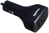 AmazonBasics 4-Port USB Car Charger for Apple & Android Devices, 9.6A/48W, Black