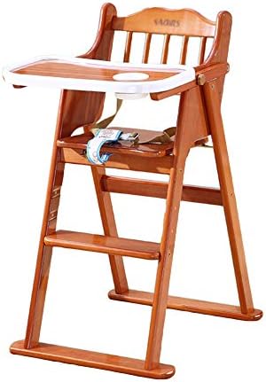 Folding chair Wooden Portable Foldable Baby High Chair, Baby Multi-Function Eating Chair (color : Walnut color)