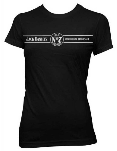 Jack Daniel's Womens Lynchburg Tennessee No. 7 Short Sleeve T-Shirt (Small) Black