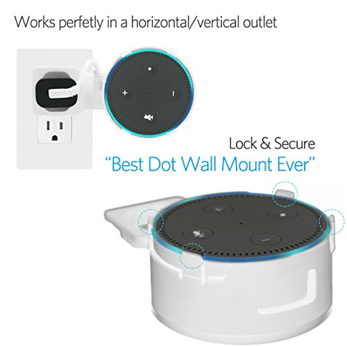 image for AMORTEK Dot Outlet Wall Mount Hanger Holder with Short Charging Cable 