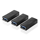 USB Coupler 3.0, ELUTENG 3 Pack USB Female to Female Adapter SuperSpeed Type A Extension Bridge Connector