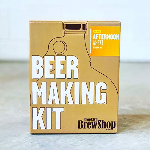 Brooklyn Brew Shop Afternoon Wheat Beer Making Kit: All-Grain Starter Set With Reusable Glass Fermenter, Brew Equipment, Ingredients (Malted Barley, Hops, Yeast) Perfect For Brewing Craft Beer At Home