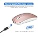 QIJIAYI 2.4GHz Wireless Bluetooth Mouse,Dual Mode Slim Rechargeable Wireless Mouse Silent USB Mice, 3 Adjustable DPI,Compatible for Laptop Windows MacBook Android MAC PC Computer (Rose Gold)thumb 4