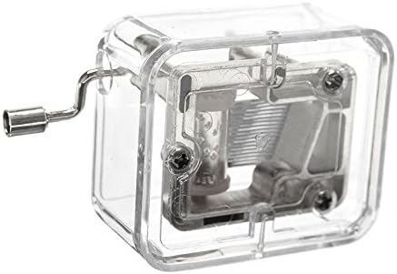 1 PC 18 Tones Mechanical Hand Crank Craft with Transparent Acrylic Cover DIY Music Box Movement Play Music Movement Special Personalized Gift (Swan Lake)