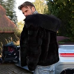 MOKIWI Men Thermal Faux Fur Coat Fleece Super Warm