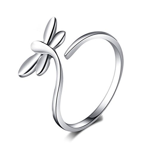 Hot Latest Popular Women Silver Pretty Dragonfly Open Size Rings Jewellery Gift LOVE STORY nogluck