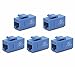 VCE UL-Listed CAT6 Keystone Coupler 5-Pack, Ethernet Coupler Female to Female, RJ45 Coupler for CAT6/CAT5e/CAT5, Keystone Jack, Blue