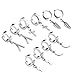 Zysta 5 Pairs Huggie Dangle Earring 18G Cute Sticks Corss Feathers Flash Moon Shape Mini Charms Stainless Steel Hoop Ear Studs