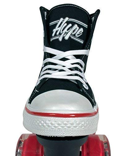 Lenexa MVP Roller Skates for Girls and Boys - Kid’s Unisex Quad Roller Skates with High Top Shoe Style for Indoor/Outdoor (Black/Red, Youth 1)
