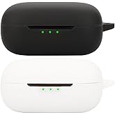 Accdeny Compatible for EarFun Air Pro 4 Headphone Case, [Supports Wireless Charging] [Shockproof Protective Case] Silicone Headphone Case (Black-White)