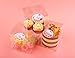 Yunko 50 Pcs Clear Favor Boxes PET Transparent Boxes Plastic Gift Box for Gift Candy Treat Cupcake Pack with Free Sticker