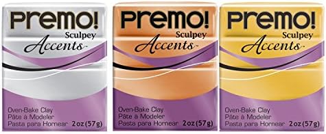 Kit, 3-Pack Sculpey Polymer Clay in Pearl or Metallic Colors (Metallics - Silver, Gold & Copper)