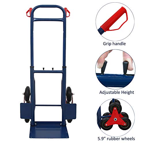 FCH Hand Truck for Stairs Industrial Heavy Duty Sack Truck with 6 Wheels Stair Climbing Cart