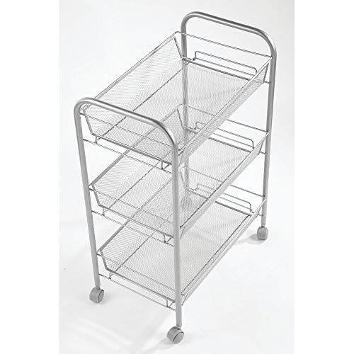 mDesign Portable Rolling Laundry Utility Cart Organizer Trolley with
