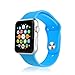 [3 Pieces]iXCC Soft Silicone Sport Style Apple Watch Band 38mm iWatch Series 2 / 1 Men Women Large / Small Wrist Bands Strap Replacement - Blue