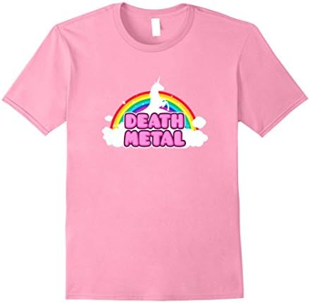 Mens Death Metal Rainbow Unicorn T Shirt 2XL Pink