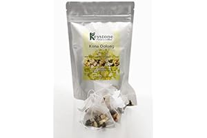 KEYSTONE TEAS & COFFEE Kona Oolong – Oolong tea blend with Pineapple, Papaya fruit, citrus peel and natural pineapple flavored Tea | 25 Pyramid Tea Bag Sachets