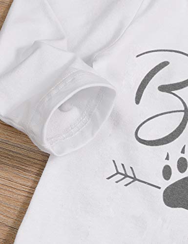 Newborn Baby Boy Clothes New to The Crew Letter Print Romper Long Pants Hat 3PCS Outfits Set Breathable and Soft (I-White, 0-3 Months) - Thumbnail 5