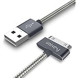 IMKEY Tangle-Free Braided USB to 30 Pin Sync Data Charging Cable for Samsung Galaxy Tab, 6.5 Feet - Gray
