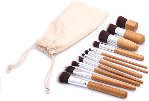 Fermi 11pcs Natural Bamboo Professional Makeup Brushes Set Foundation Blending Brush Tool Cosmetic Kits Makeup Set Brusher