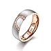 Valentine's Day Gift,6mm Heart Matching Couple Rings for him and her Stainless Steel Wedding Engagement Bands Sets Promise Rings for Couples, Engraved I Love You with Box Chain Anniversary Birthday