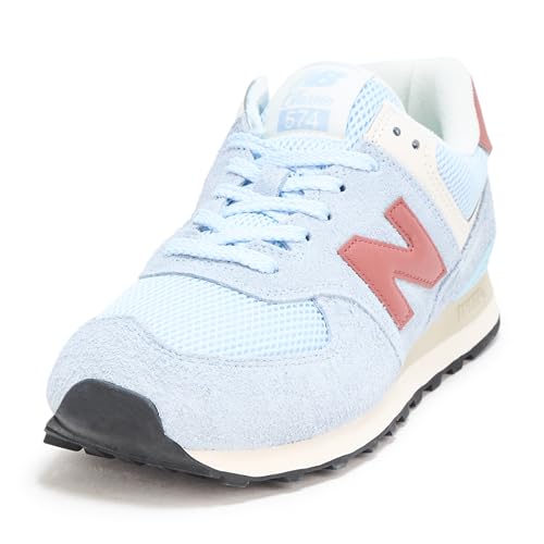 New Balance Unisex-Adult 574 Sneaker, Oxford Blue/Apricot Orange, Men 11 / Wome…