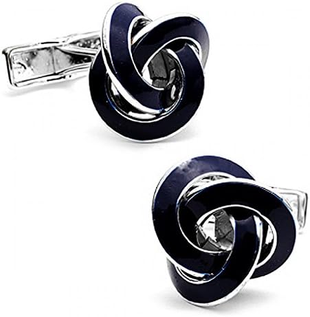 Sterling Blue Enamel Knot Cufflinks