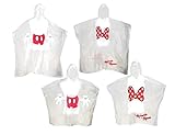 Disney Adult & Kids' Mickey & Minnie Mouse Family Poncho Set (Pack of 4), Clear