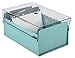 Acrimet 4 x 6 Card File Holder Organizer Box Metal Base Heavy Duty (AZ Index Cards and Divider Included) (Green Color with Clear Crystal Plastic Lid Cover)
