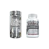 Clear Muscle (168 Capsules) & Testovox (60 Capsules) - Most Advanced Muscle & Strength Building Combo. High Performance Bodybuilding Supplement Stack