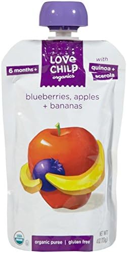 Love Child Organics Super Blends Purees - Blueberries, Apples &amp; Bananas - 4 oz - 6 pk