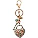 Bolbove Opal Four-leaf Clover Key to Love Heart Keychain Crystal Rhinestone Purse Pendant Handbag Charm