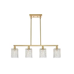 BONLICHT Modern Crystal Linear Chandelier4 Light
