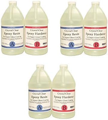 EPOXY Resin Crystal Clear 1 Gallon Kit. for Super Gloss Coating and TABLETOPS (3)