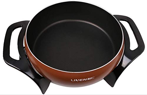 Liven 3L Electric Shabu Shabu Hot Pot, Mongolian Hot Pot, Cast Aluminum Pot Body with Non-stick Surface Diameter 22cm Depth 8.0m 1350W