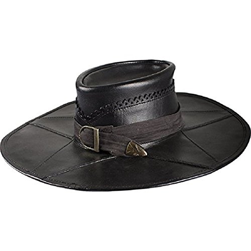 Leather Witch Hunter Hat LARP Costume Cap Black Small