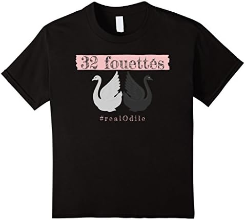 unisex-child 32 Fouettes Real Odile Tee | Swan Lake T-Shirt 10 Black