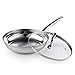 Cook N Home Stainless Steel Fry Lid, 3-Quart 10-Inch Saute Pan, Silver