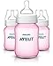 Philips AVENT Classic Plus BPA Free Polypropylene Bottles, Pink, 9 Ounce (Pack of 3)