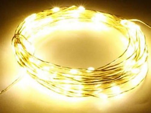Alkbo Gorgeous String Lights Silver Wire Starry String Light Soothing Décor Elegant Rope Light Suitable for Christmas Weddings Parties Waterproof 33' 100 LEDs Remote Control Warm white