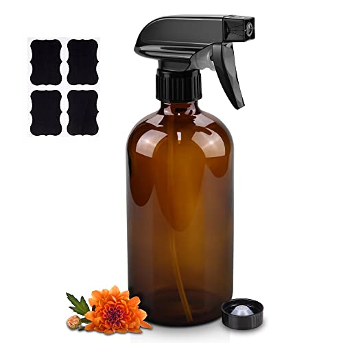 Worldgsb Glass Spray Bottles, 16oz Amber Glass Spray Bottles with