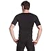 HÖTER Mens Slim and Tight Super Soft Compression & Slimming Shaper V-Neck Compression Shirt (A1-Black1(Advanced), L)