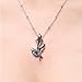 Gold Plated Happy Play Dolphins with Round Cubic Zirconia Crystal Necklace Fashion Jewelry for Women (Sea Blue)